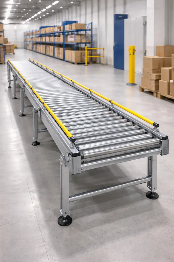 Convoyeur à rouleaux VensRoller — transport de cartons, bacs et palettes sur ligne de production